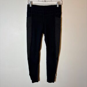 Athleta Be Free Tight Women's‎ Small Black Dot Mesh Leggings Size Small